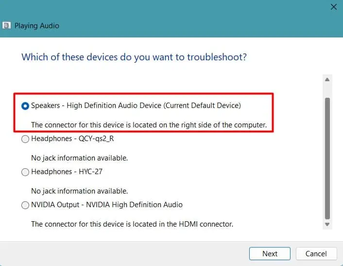 Speakers Making Static Noise? Here are 7 Ways to Fix it 17 select-device-to-troubleshoot