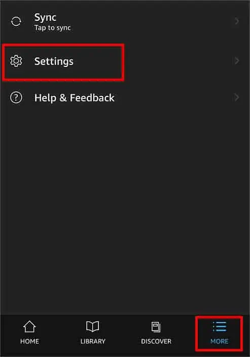 Kindle App Not Working? Try These 7 Fixes 23 settings-option-kindle