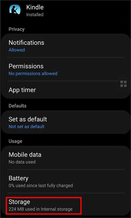 Kindle App Not Working? Try These 7 Fixes 20 storage-option-1