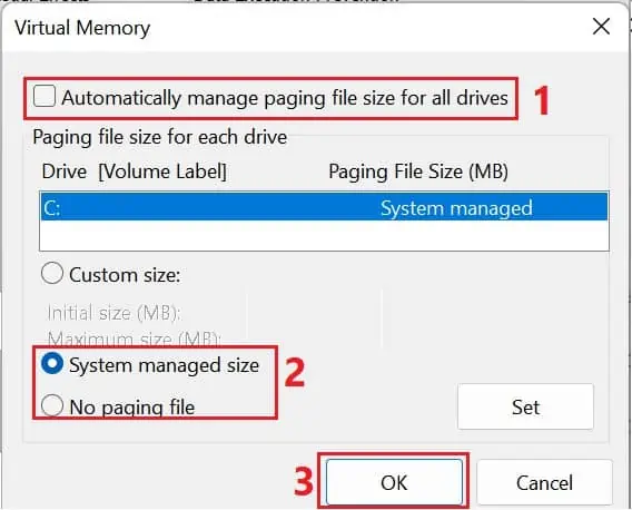 system-managed-size