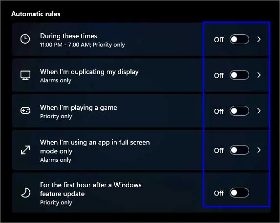 Discord Notifications Not Working? Here's How to Fix It 44 turn-off-automatic-rules-in-windows