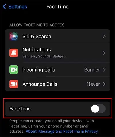 What is the Green "Join" Button on Facetime and iMessage? 7 turn-off-facetime