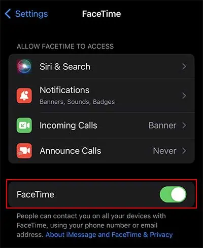 What is the Green "Join" Button on Facetime and iMessage? 8 turn-on-facetime