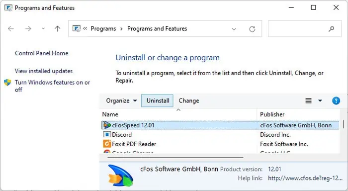 Fix: The Computer Has Rebooted From a Bugcheck 31 uninstall-app-2