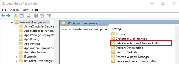 7 Ways to Fix “Some Settings Are Managed by your Organization” Error 29 windows-gpedit-windows-components-Data_Collection