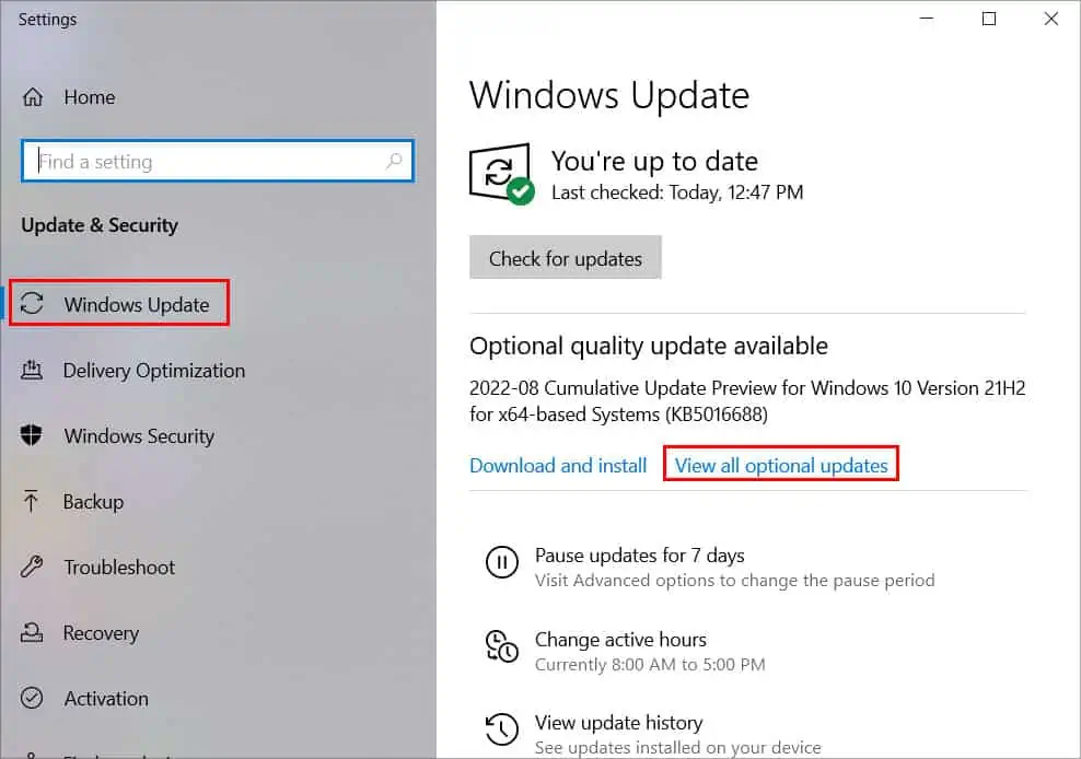 How to Update Camera Driver on Windows 15 windows-update-view-optional-updares