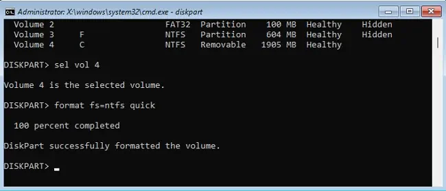 How to Format Hard Drive from Command Prompt 23 winre-format-volume