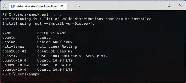 How to Install Linux Terminal on Windows 11 wsl-l-o