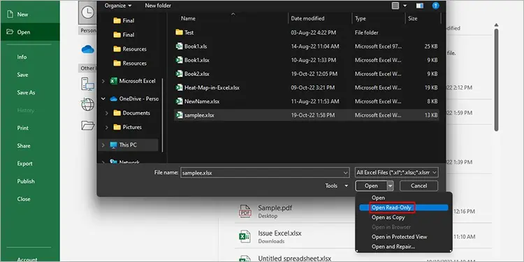 Fix: We Found a Problem with Some Content in Excel 22 Open-Excel-File-in-Read-Only-Mode