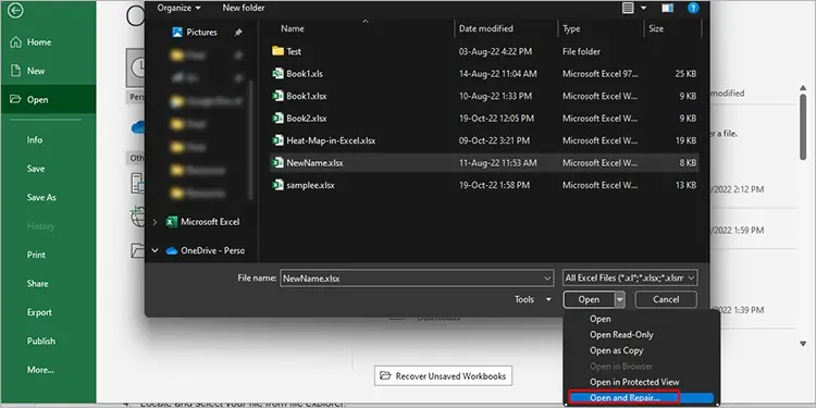 Fix: We Found a Problem with Some Content in Excel 15 Open-and-Repair-Excel-file-1