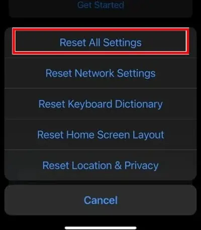 iPhone Swipe Up Not Working? Here's 6 Ways to Fix It 17 Reset-all-settings-3