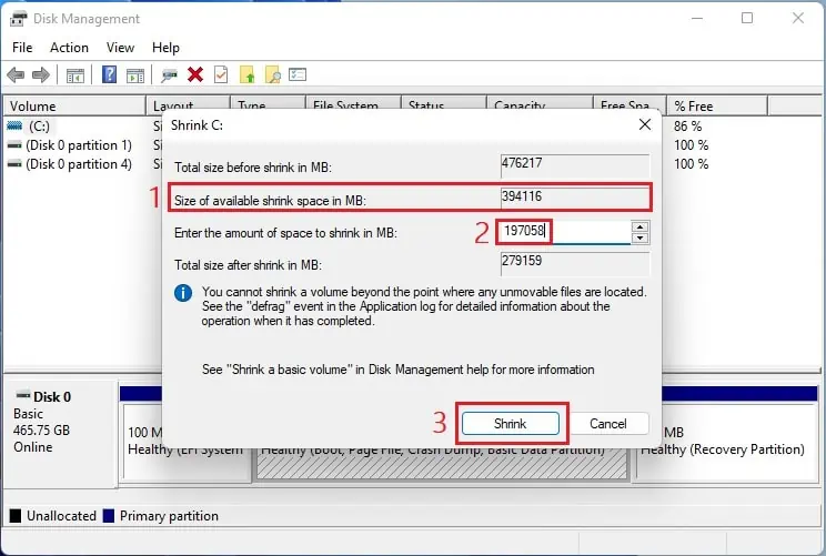 How to Partition a SSD? (Step-By-Step Guide) 37 check-for-available-shrink-space-and-enter-the-amount