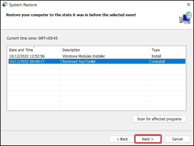 Fix: The Computer Has Rebooted From a Bugcheck 33 custom-restore-point
