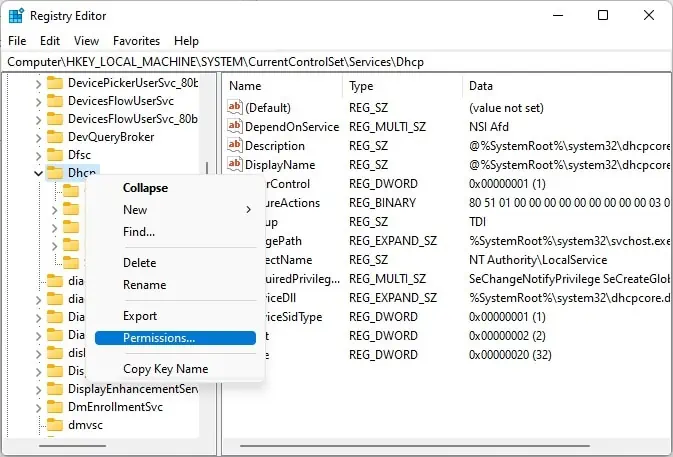 Fix: Windows Could Not Start the DHCP Client Service on Local Computer (12 Possible Ways) 57 dhcp-permissions