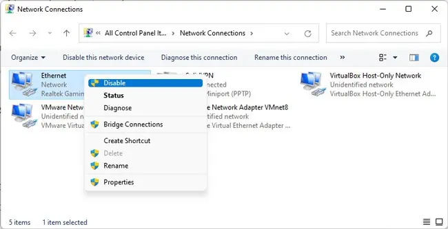 How to Fix “Windows Has Detected An IP Address Conflict” Error 14 disable-ethernet-adapter