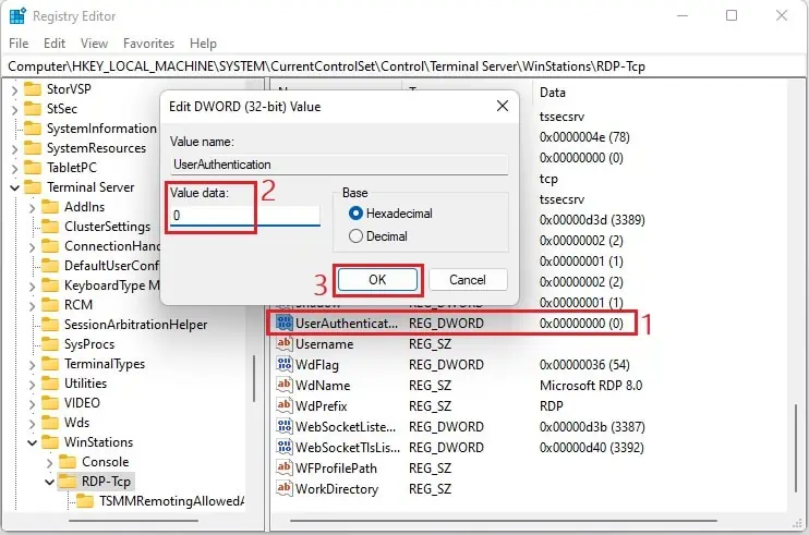 Fixed: The Remote Computer Requires Network Level Authentication Which Your Computer Does Not Support 39 edit-userauthentication-value