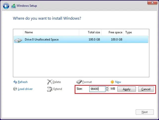 How to Partition a SSD? (Step-By-Step Guide) 61 enter-size-and-click-apply