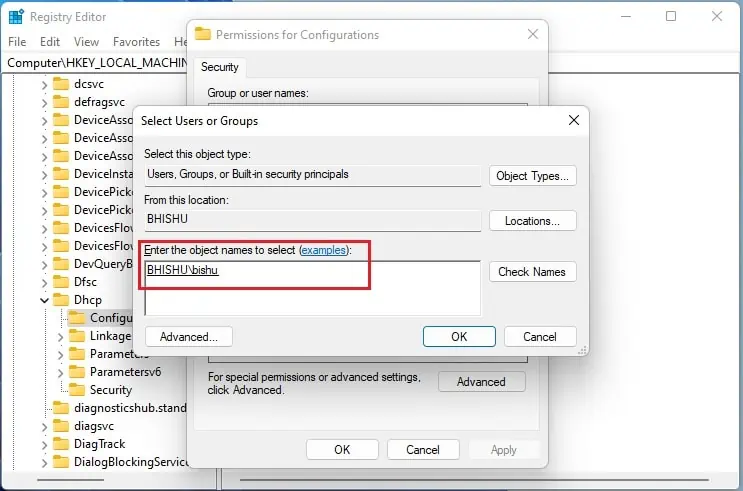 Fix: Windows Could Not Start the DHCP Client Service on Local Computer (12 Possible Ways) 56 enter-the-object-names-to-select