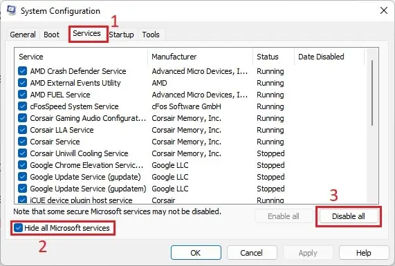 Fix: Windows Could Not Start the DHCP Client Service on Local Computer (12 Possible Ways) 82 hide-all-microsoft-services-and-disable-all