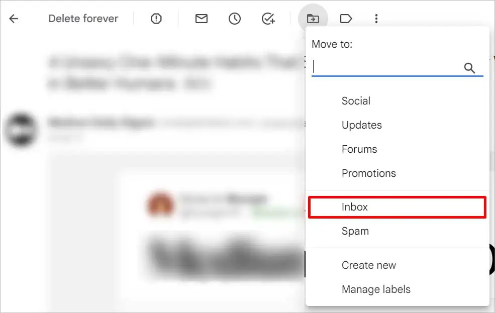 Gmail Messages Are Missing? Try these 9 Ways to Fix It 52 move-to-inbox-option