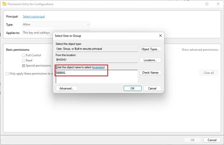 Fix: Windows Could Not Start the DHCP Client Service on Local Computer (12 Possible Ways) 61 mpssvc-in-select-user-or-group-1