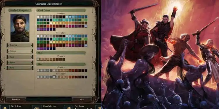 20 Best Character Customization Games 4 pillars-of-eternity-2-customization-screen