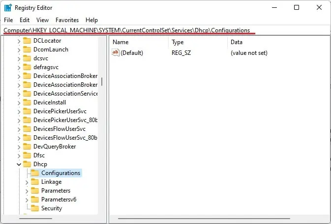 Fix: Windows Could Not Start the DHCP Client Service on Local Computer (12 Possible Ways) 52 registry-editor-dhcp-configurations