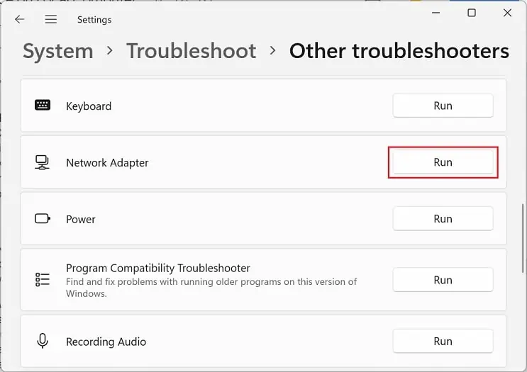 run-network-adapter-troubleshooter