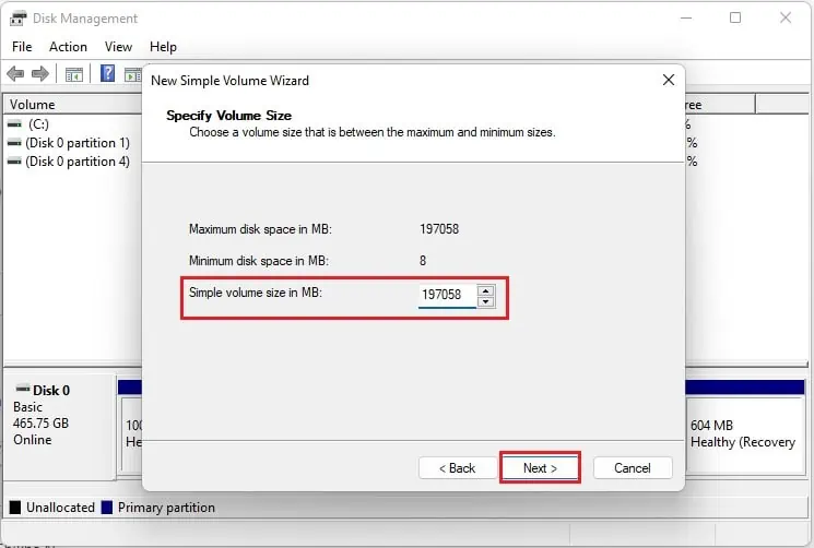 How to Partition a SSD? (Step-By-Step Guide) 40 simple-volume-size-in-mb
