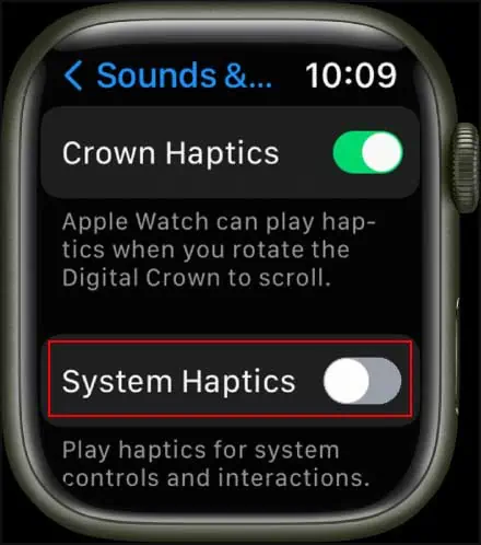 Apple Watch Won’t Swipe Up? Here’s How to Fix It 20 toggle-off-system-haptics