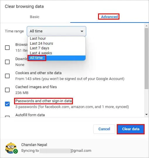 How to See Saved Passwords on Chrome 35 Chrome-Clear-Browsing-Data-All-Saved-Password-1
