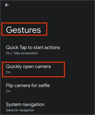 Disable-Quickly-open-camera-setting-on-Google-Pixel