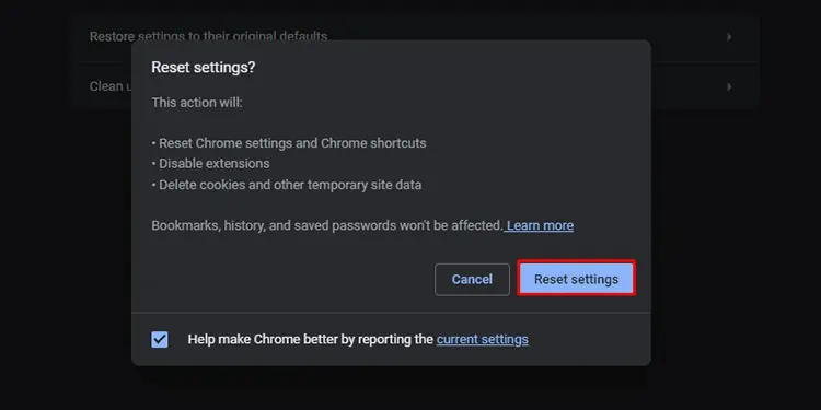 Outlook Links Not Working? Here’s How to Fix it 6 Reset-chrome