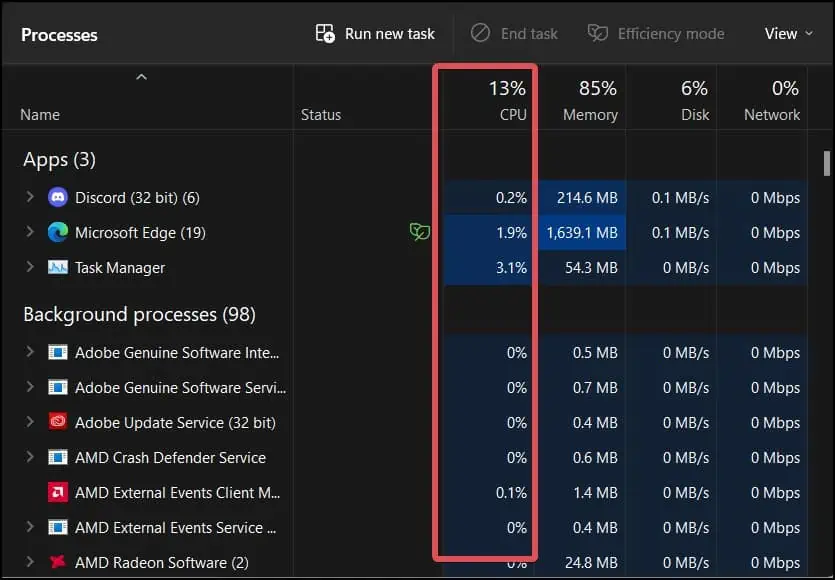 Mouse Keeps Freezing on Windows? How to Fix it 1 Task-manager-apps-with-CPU-usage