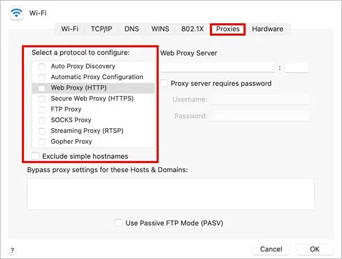 Fix: Discord Stuck at “Checking for Updates” 21 Uncheck-Proxy-settings-Mac-1