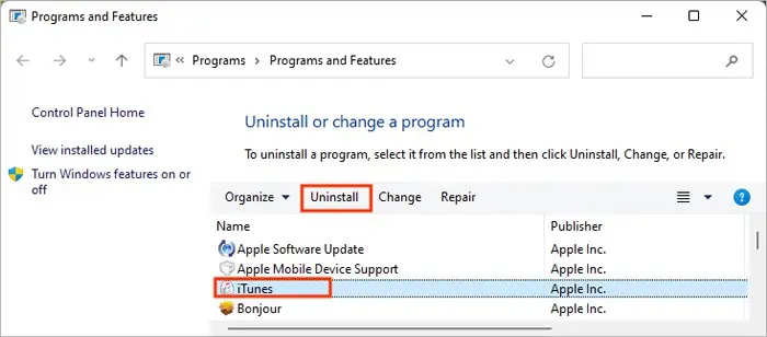 Uninstall-iTunes-control-panel-1