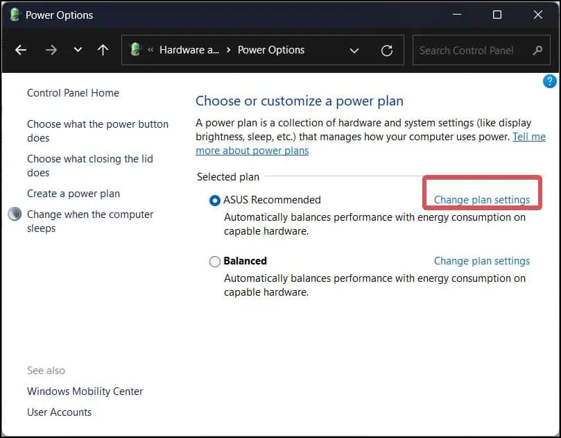 Why Does My Usb Keeps Disconnecting? How To Fix It 5 chnage-plan-settings