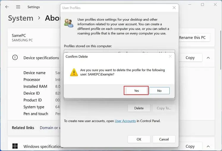 How to Delete User Profile on Windows (3 Possible Ways) 22 confirm-delete-yes