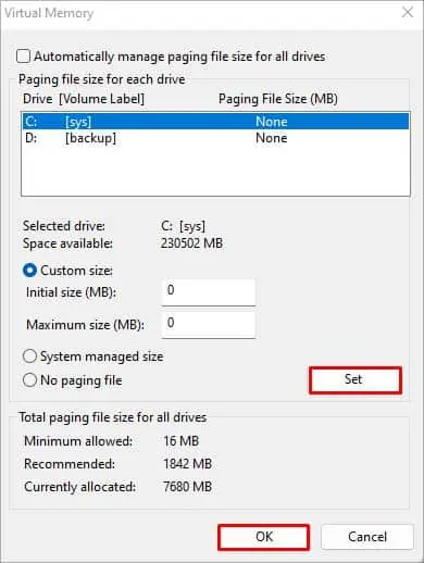 How to Fix “Windows Created a Temporary Paging File” 18 custom-size-virtual-memory