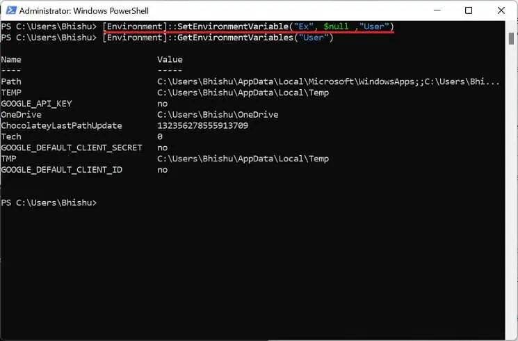 delete-user-environment-variable-in-powershell