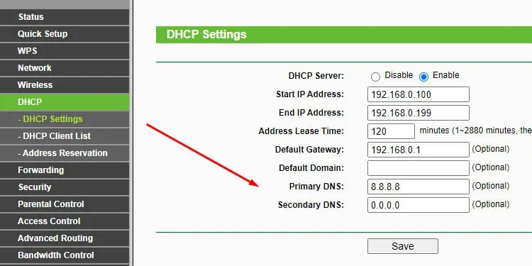 How to Set Up TP Link Router 48 dhcp-settings-primary-dns