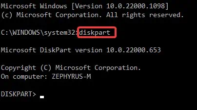 How to Fix SSD Unallocated on Windows 51 dikspart-cmd