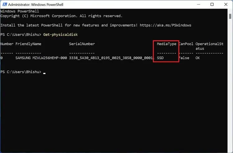 How to Check SSD or HDD in Laptop (4 Possible Ways) 7 disk-drive-type-in-powershell