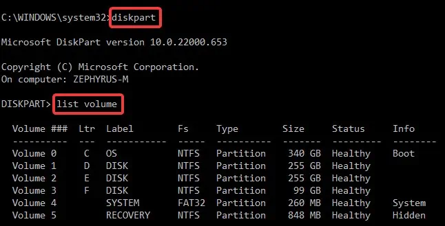 How to Fix SSD Unallocated on Windows 45 diskpart-cmd