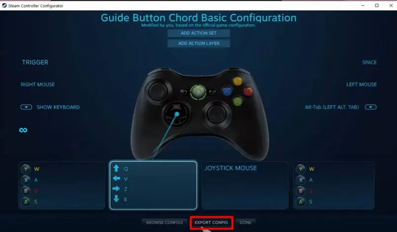 How to Map Keyboard to Controller? 8 export-config