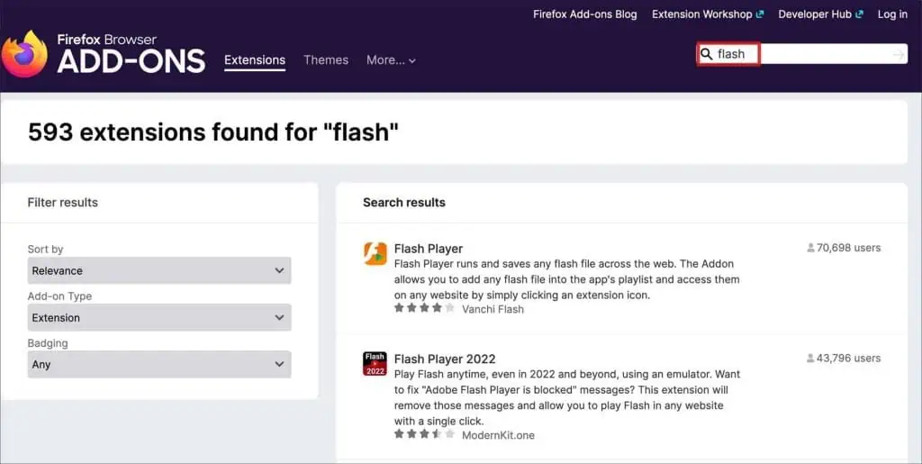 How to Fix "Adobe Flash Player is No Longer Supported" Error 3 flash-player-addon-firefox-1024x515