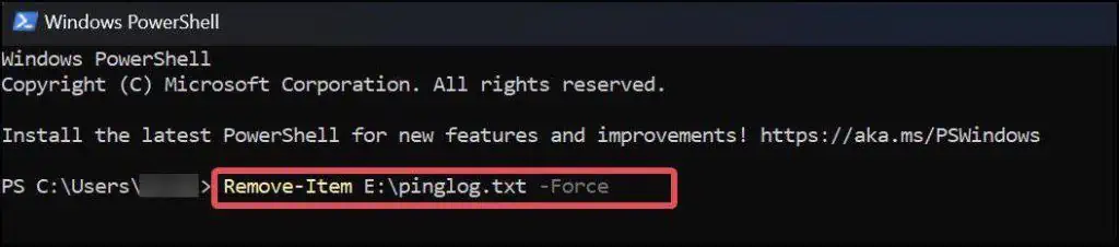 Why Can't I Delete File on Windows? How to Fix It 21 force-delte-a-file-using-ppowersshell-1024x226