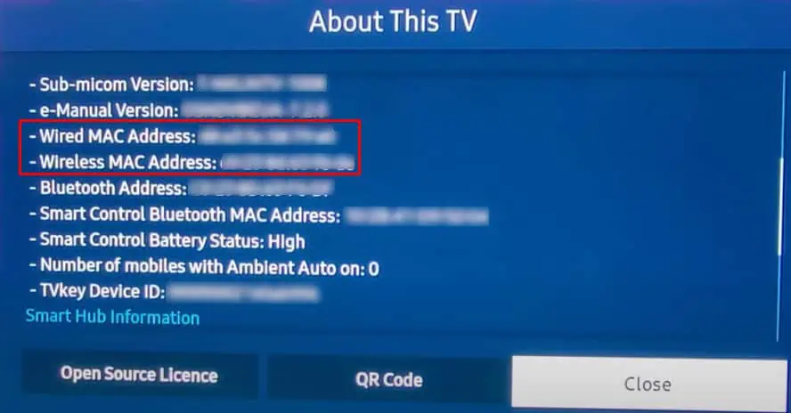 Samsung TV Keeps Disconnecting From Wi-Fi? Try these 10 Proven Fixes 13 mac-address-of-samsung-tv