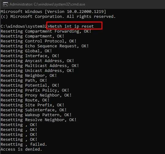 Laptop Keeps Disconnecting From WiFi? How to Fix It 21 netsh-int-ip-reset-laptop-disconnecting-from-wifi