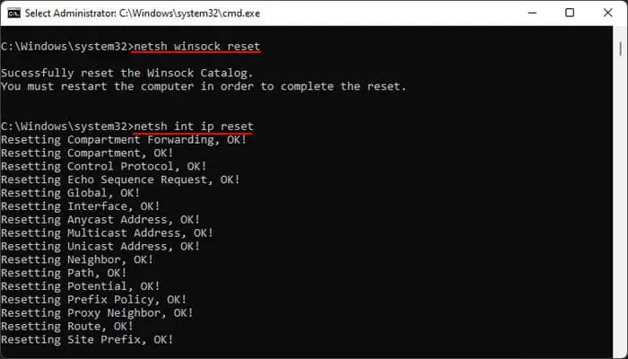 WiFi Not Turning On in Windows? How to Fix it 29 netsh-winsock-int-ip-reset